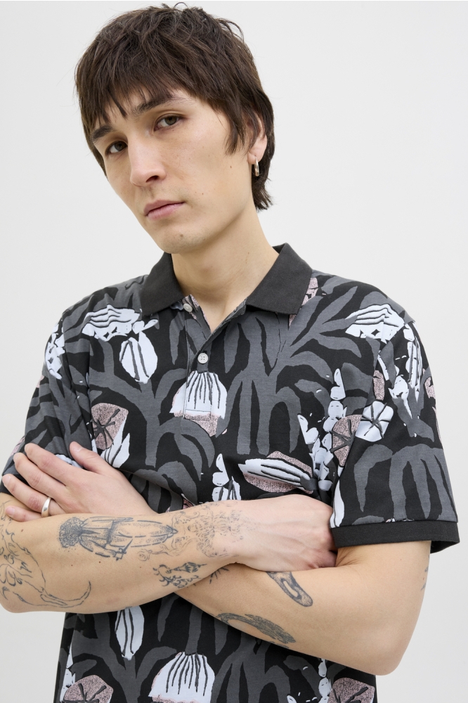 JORALMERIA AOP POLO SS 12276835 BLACK